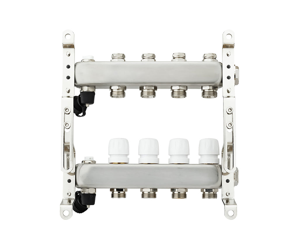 Manifold group with preset and thermostatic valves, drain valves and air vents — PF MB 808.4, ракурс 6