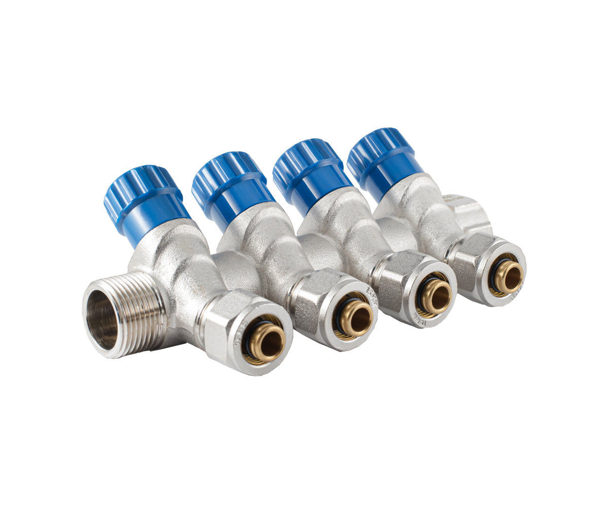 Manifold with regulating valves and compression fittings, F/M — PF MVP 268.4C