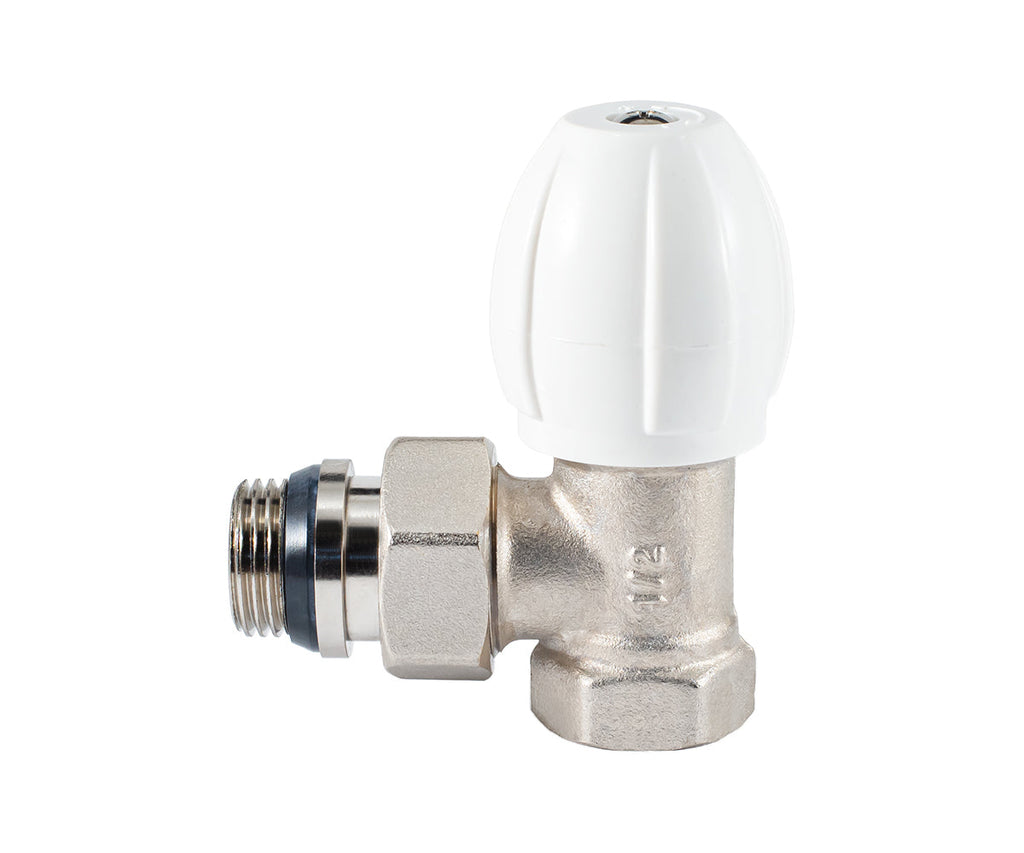 Radiator regulating valve, angle, cone-type shut-off, with union O-ring seal — view 2