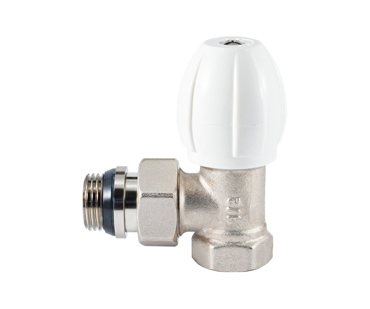 Radiator regulating valve, angle, cone-type shut-off, with union O-ring seal — view 2