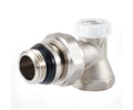Radiator lockshield valve, angle, cone-type shut-off, with union O-ring seal — PF RVA 378UR, view 1