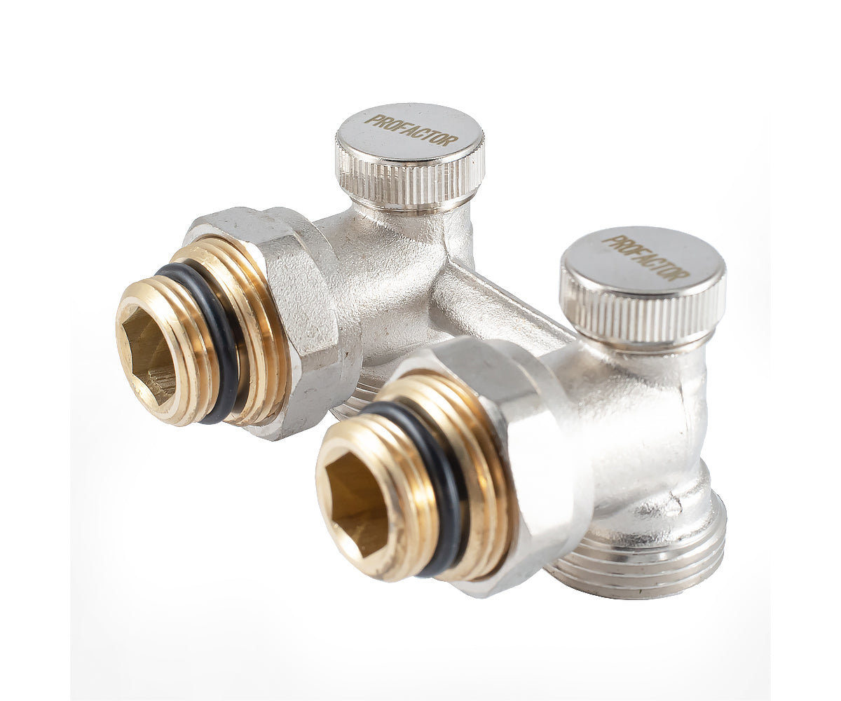 Angled radiator connection unit with seat valve — PF RVA 611, view 1
