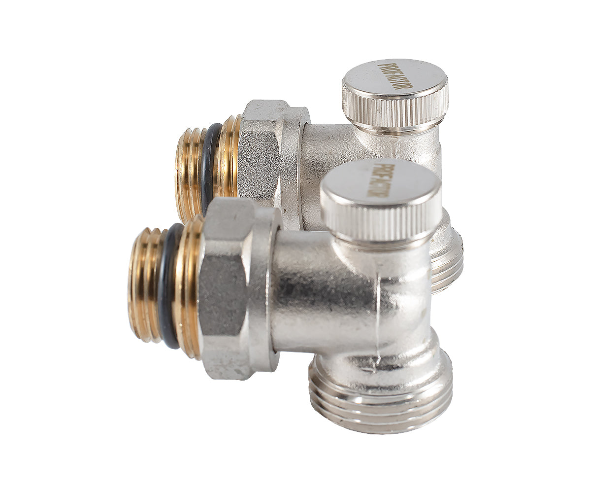 Angled radiator connection unit with seat valve — PF RVA 611, view 2