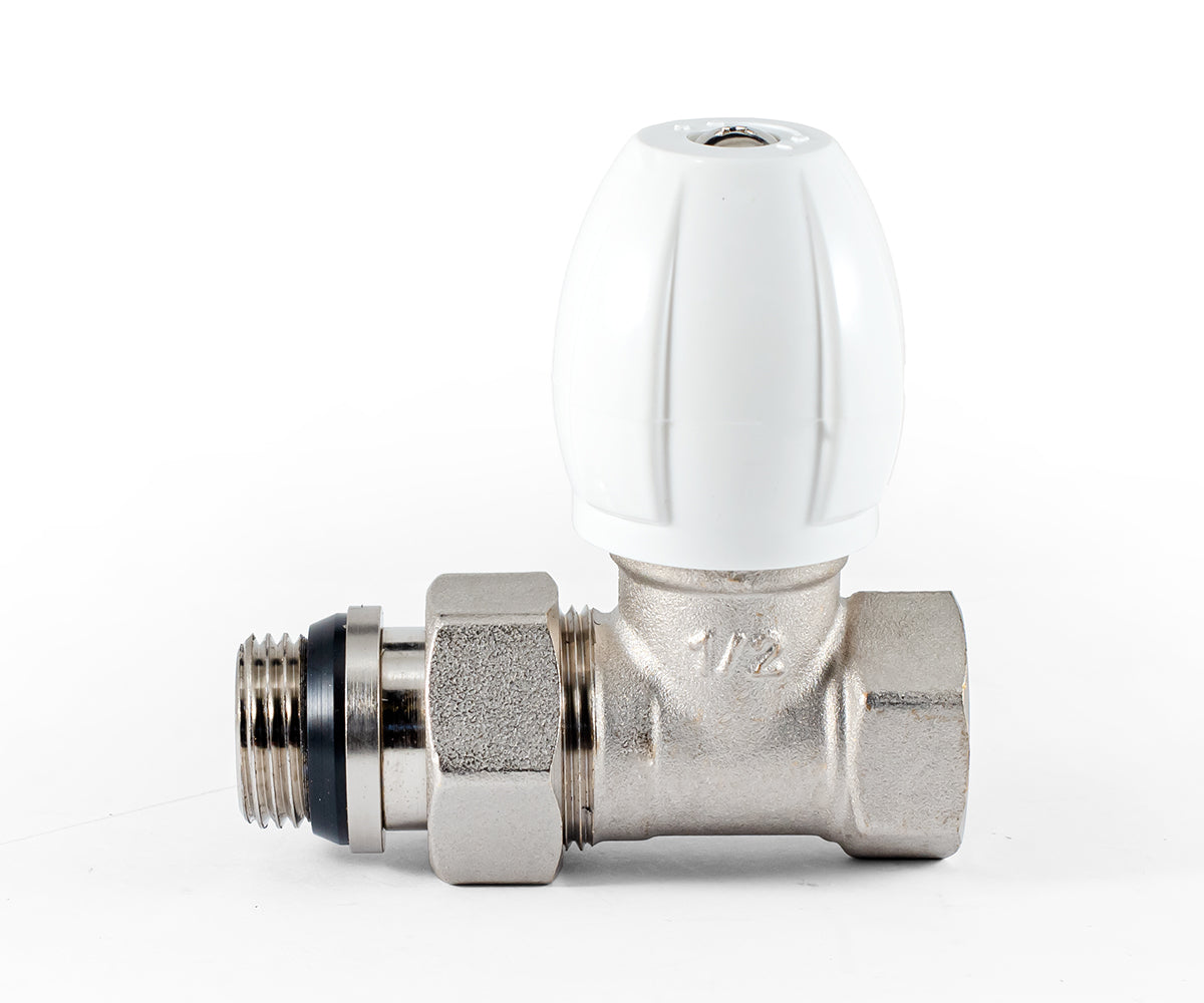 Radiator regulating valve, straight, cone-type shut-off, with union O-ring seal — view 2