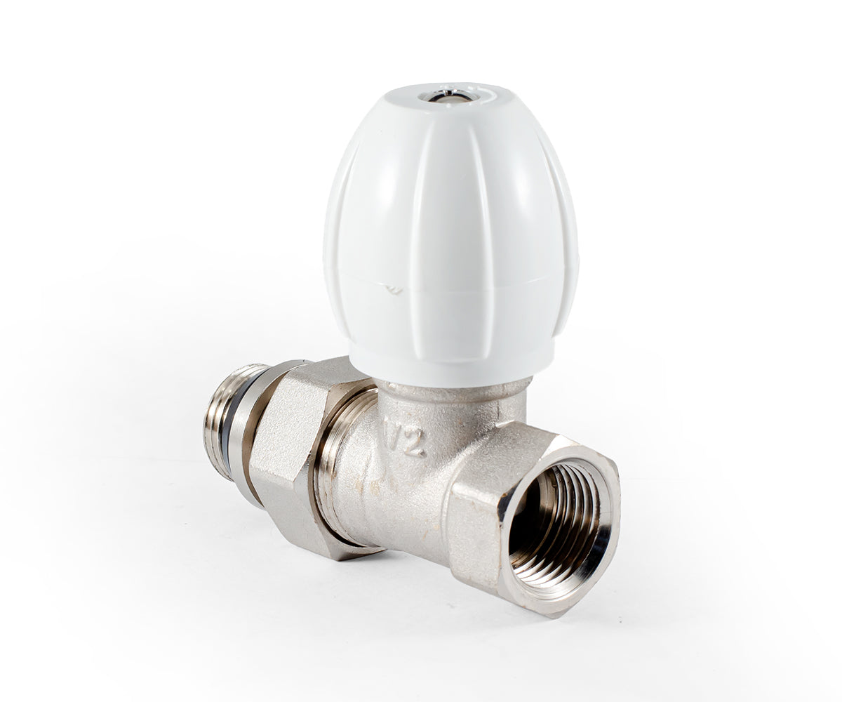 Radiator regulating valve, straight, cone-type shut-off, with union O-ring seal — view 3