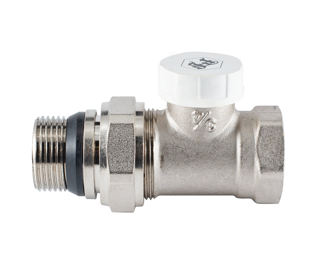 Radiator lockshield valve, straight, cone-type shut-off, with union O-ring seal — PF RVS 377UR, view 2