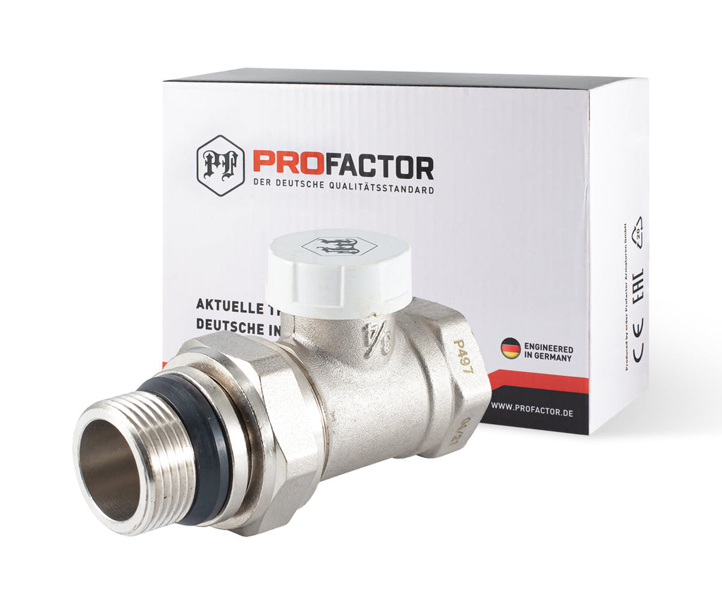 Radiator lockshield valve, straight, cone-type shut-off, with union O-ring seal — PF RVS 377UR, view 9