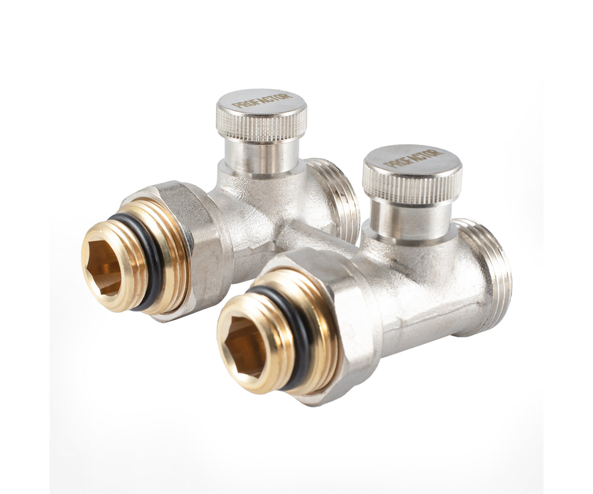 Straight radiator connection unit with seat valve — PF RVS 610, view 1