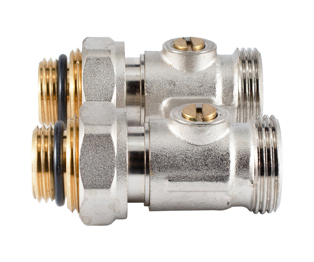 Straight radiator connection unit with ball valve — PF RVS 612, view 2
