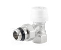 Angled thermostatic radiator valve with O-ring seal at tailpiece — view 1