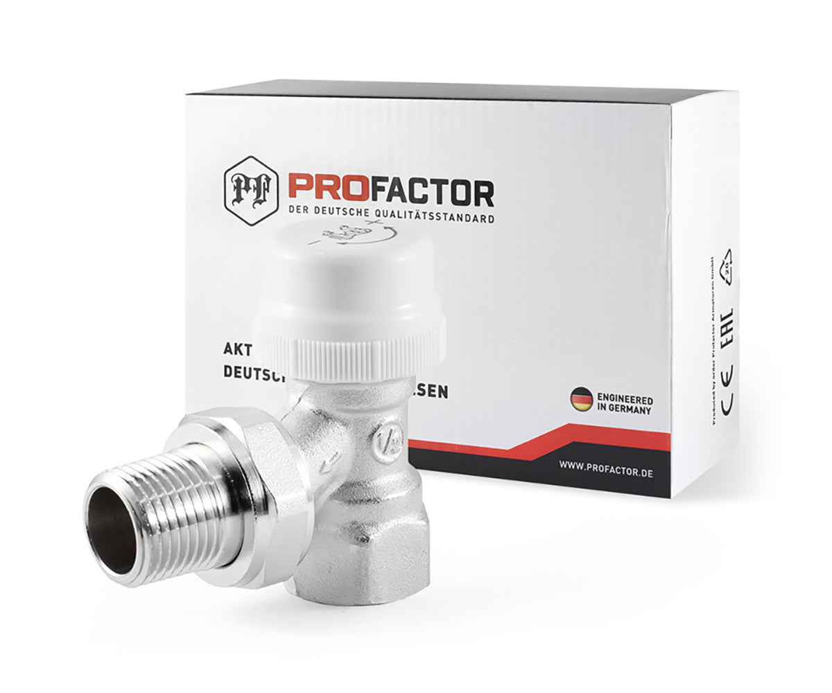 Angled thermostatic radiator valve — view 8