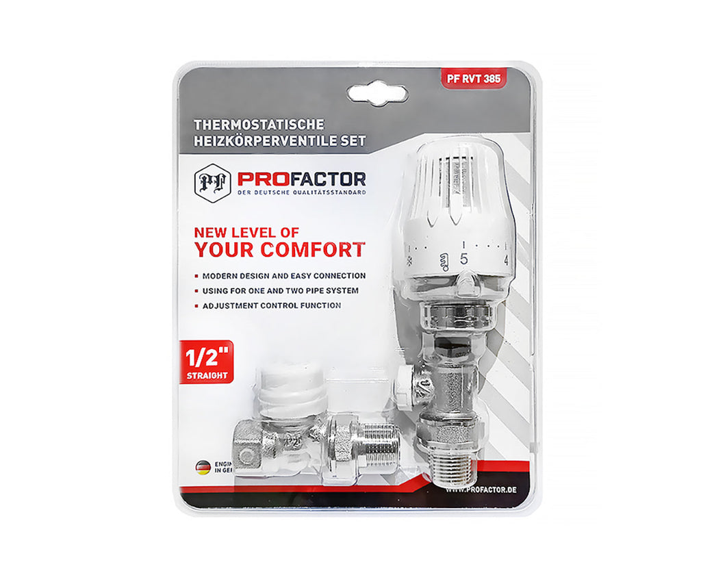 Thermostatic kits for straight and angled radiator connection — PF RVT 385, view 1