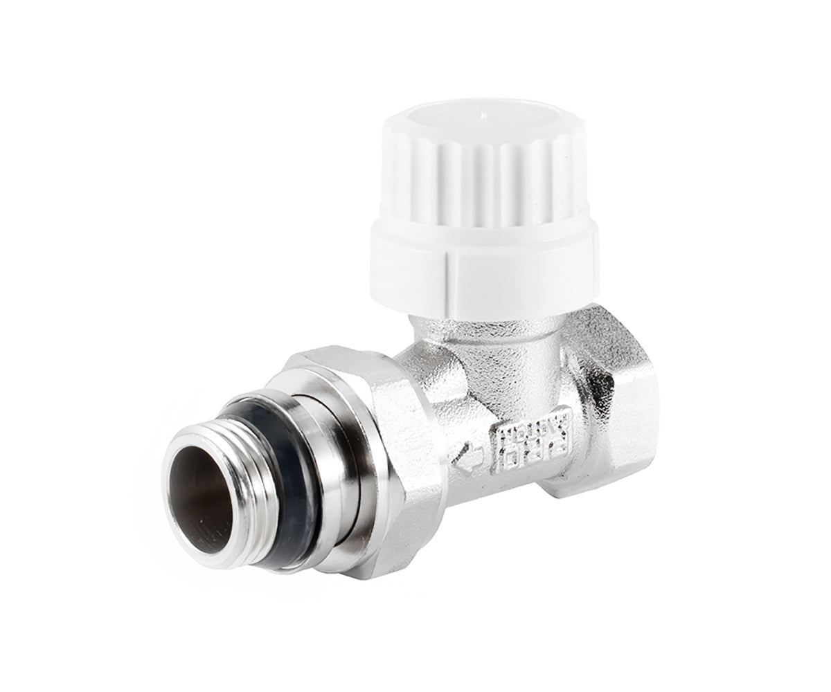 Straight thermostatic radiator valve with presetting and O-ring seal at tailpiece — view 1