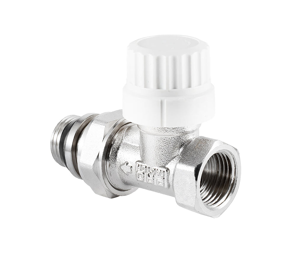 Straight thermostatic radiator valve with presetting and O-ring seal at tailpiece — view 3