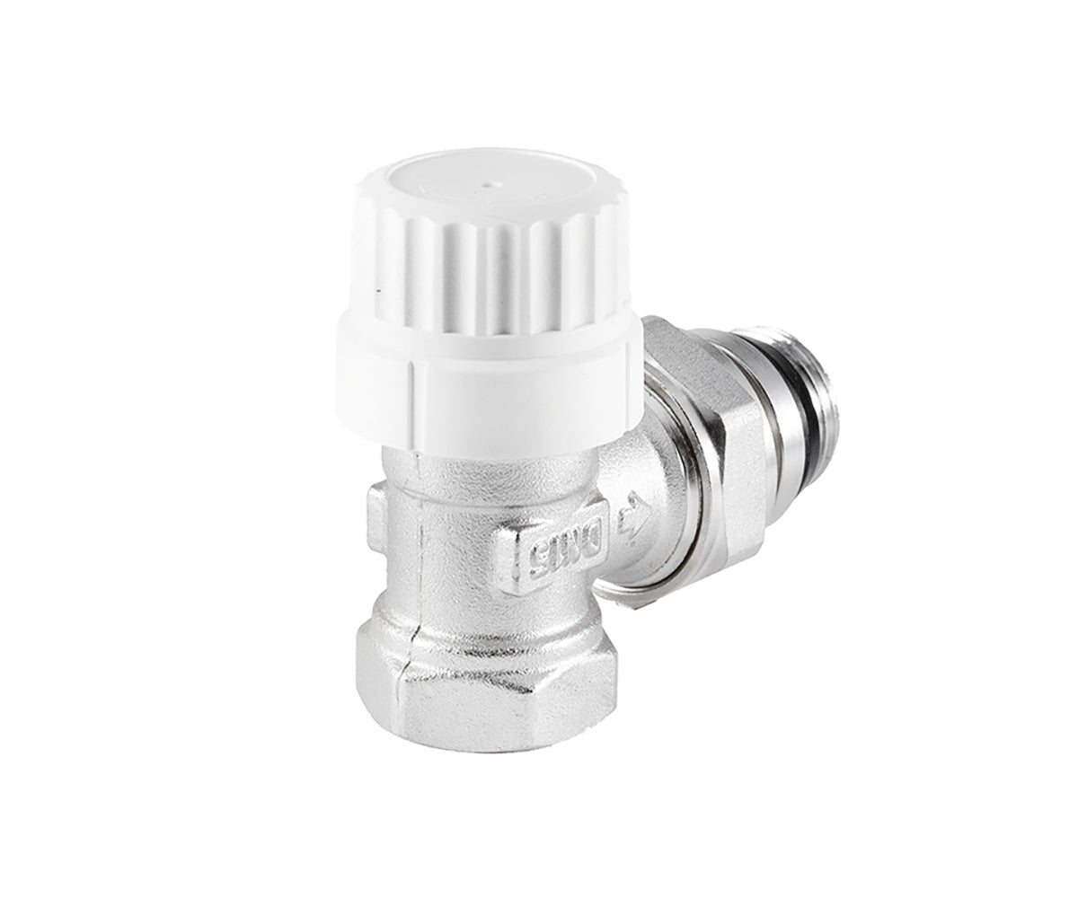 Angled thermostatic radiator valve with presetting and O-ring seal at tailpiece — view 4