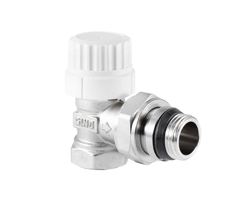 Angled thermostatic radiator valve with presetting and O-ring seal at tailpiece — view 6