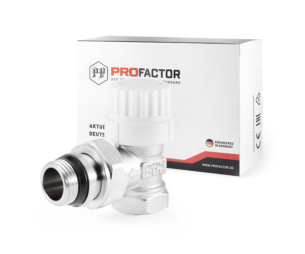 Angled thermostatic radiator valve with presetting and O-ring seal at tailpiece — view 8