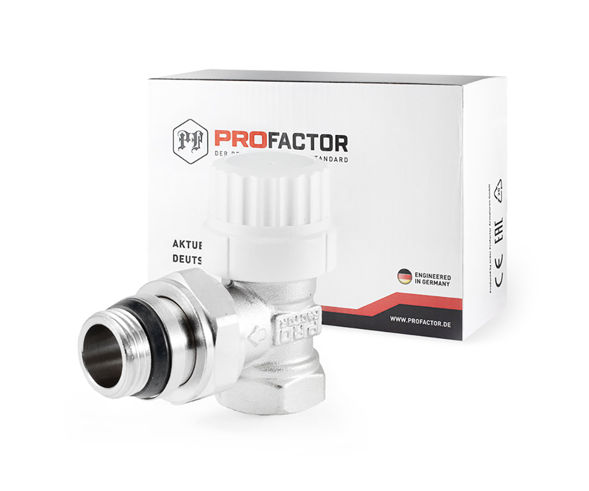 Angled thermostatic radiator valve with presetting and O-ring seal at tailpiece — view 8
