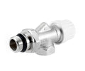 Thermostatic radiator valve with axial operation and O-ring seal at tailpiece — view 1