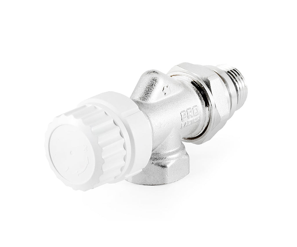 Thermostatic radiator valve with axial operation and O-ring seal at tailpiece — view 4