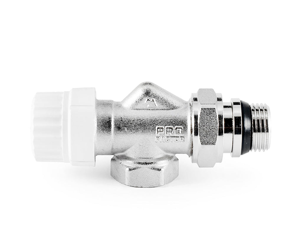 Thermostatic radiator valve with axial operation and O-ring seal at tailpiece — view 5