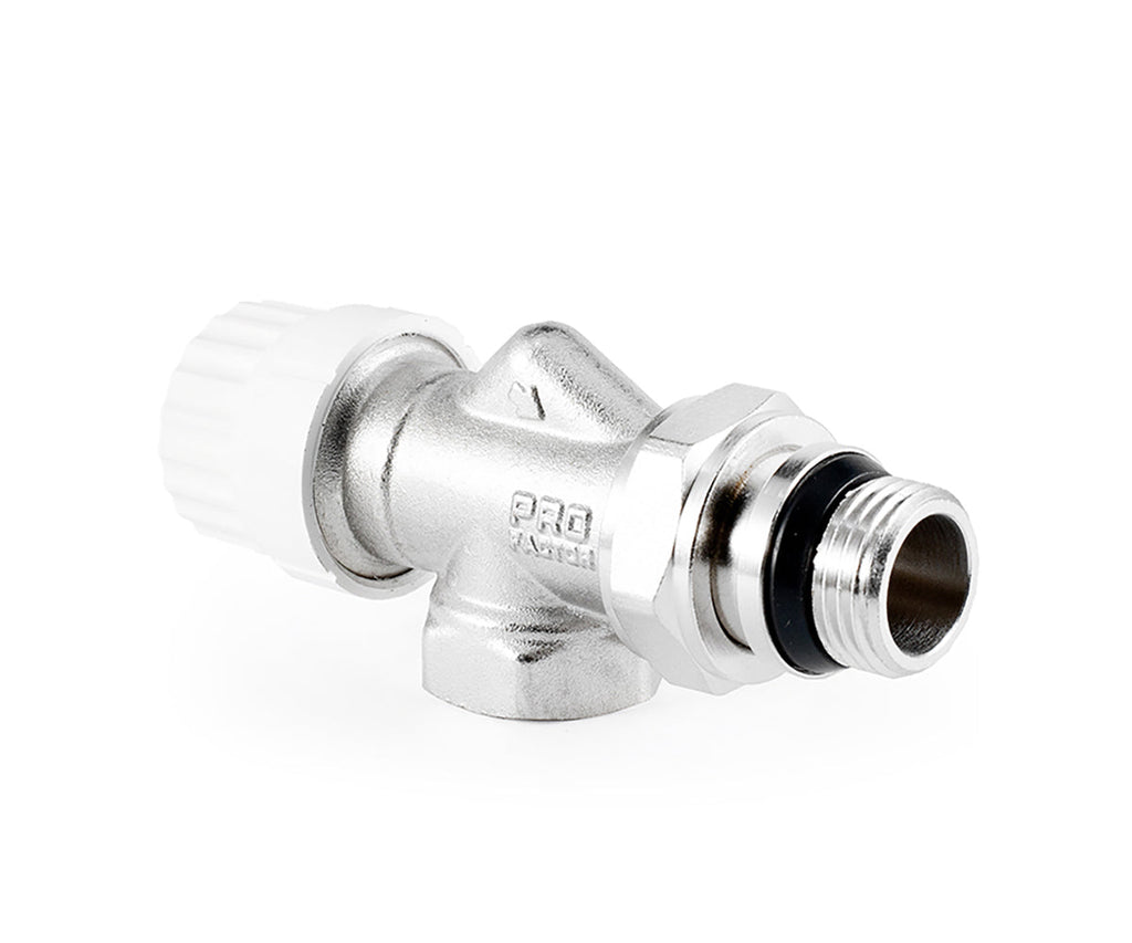 Thermostatic radiator valve with axial operation and O-ring seal at tailpiece — view 6
