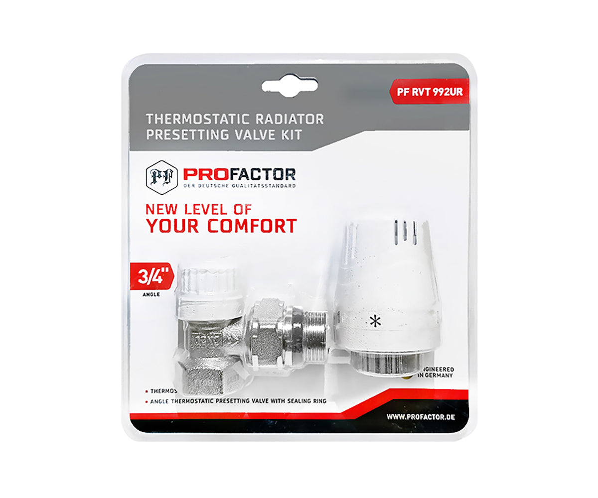 Thermostatic kits for straight and angled radiator connection with presetting and O-ring seal — PF RVT 992UR, view 1