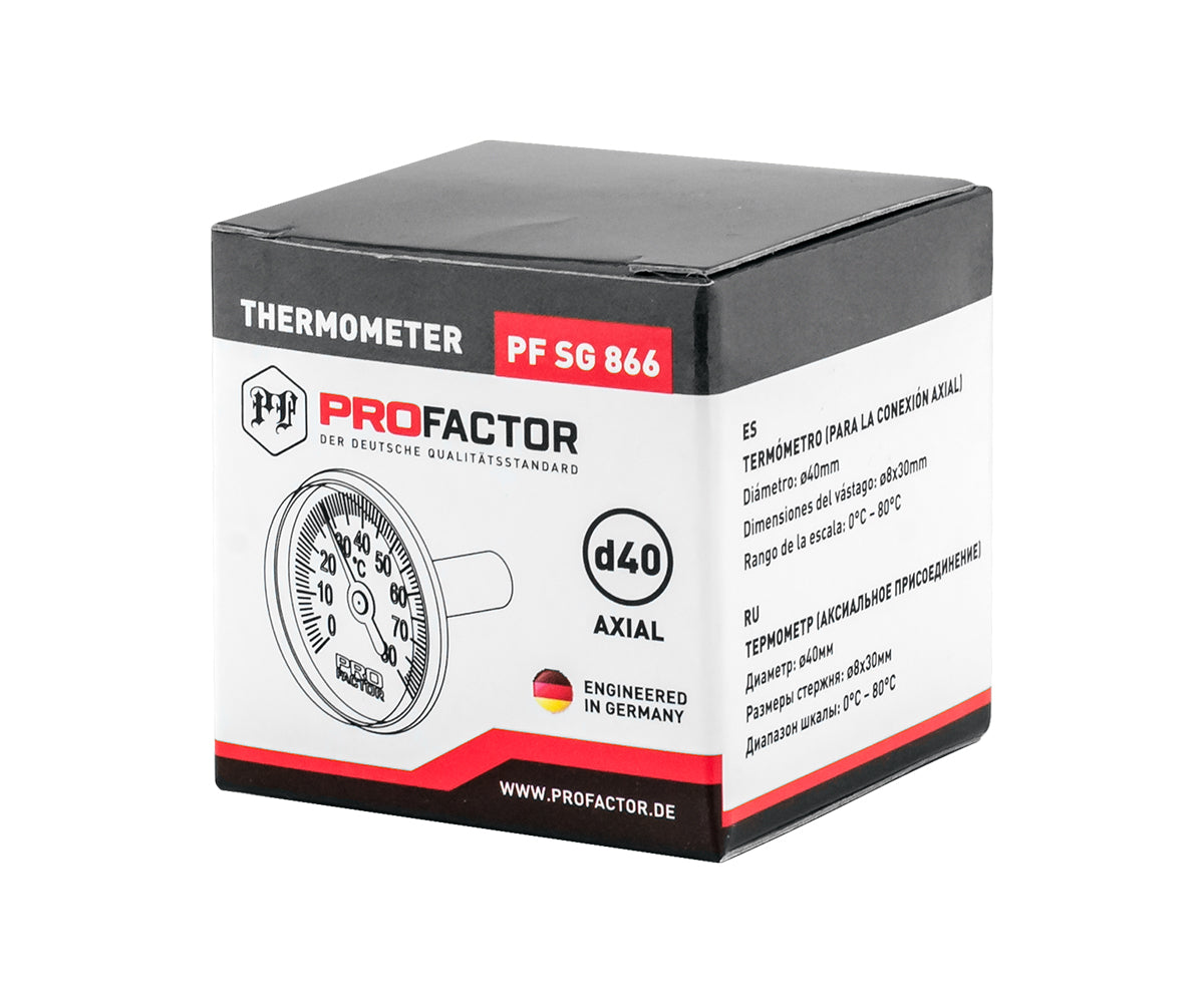 Bimetal thermometer d 40 mm, axial connection — PF_SG_866_6
