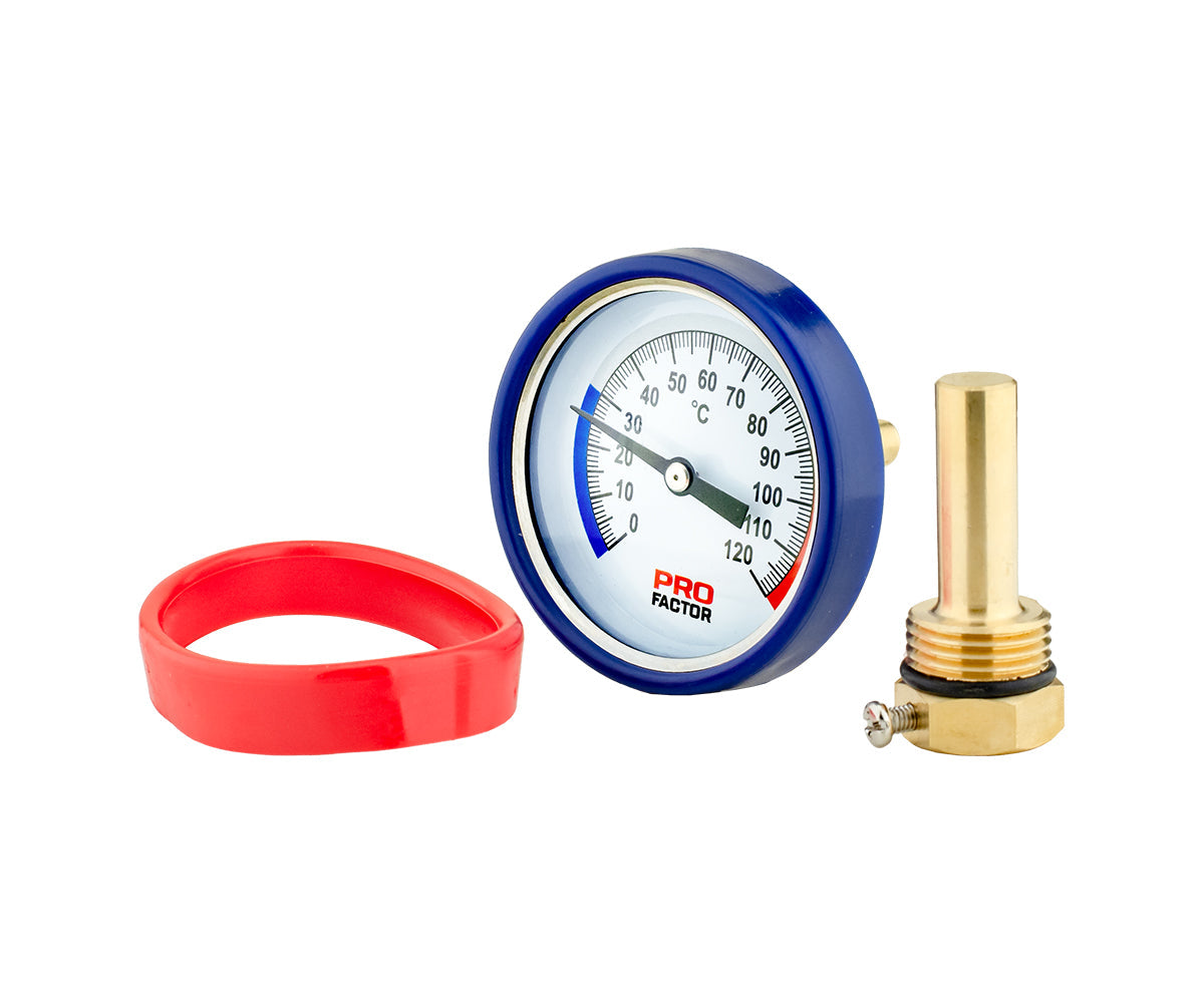 Bimetal thermometer d 63 mm, axial connection, with immersion sleeve — PF_SG_868_-_BP_3