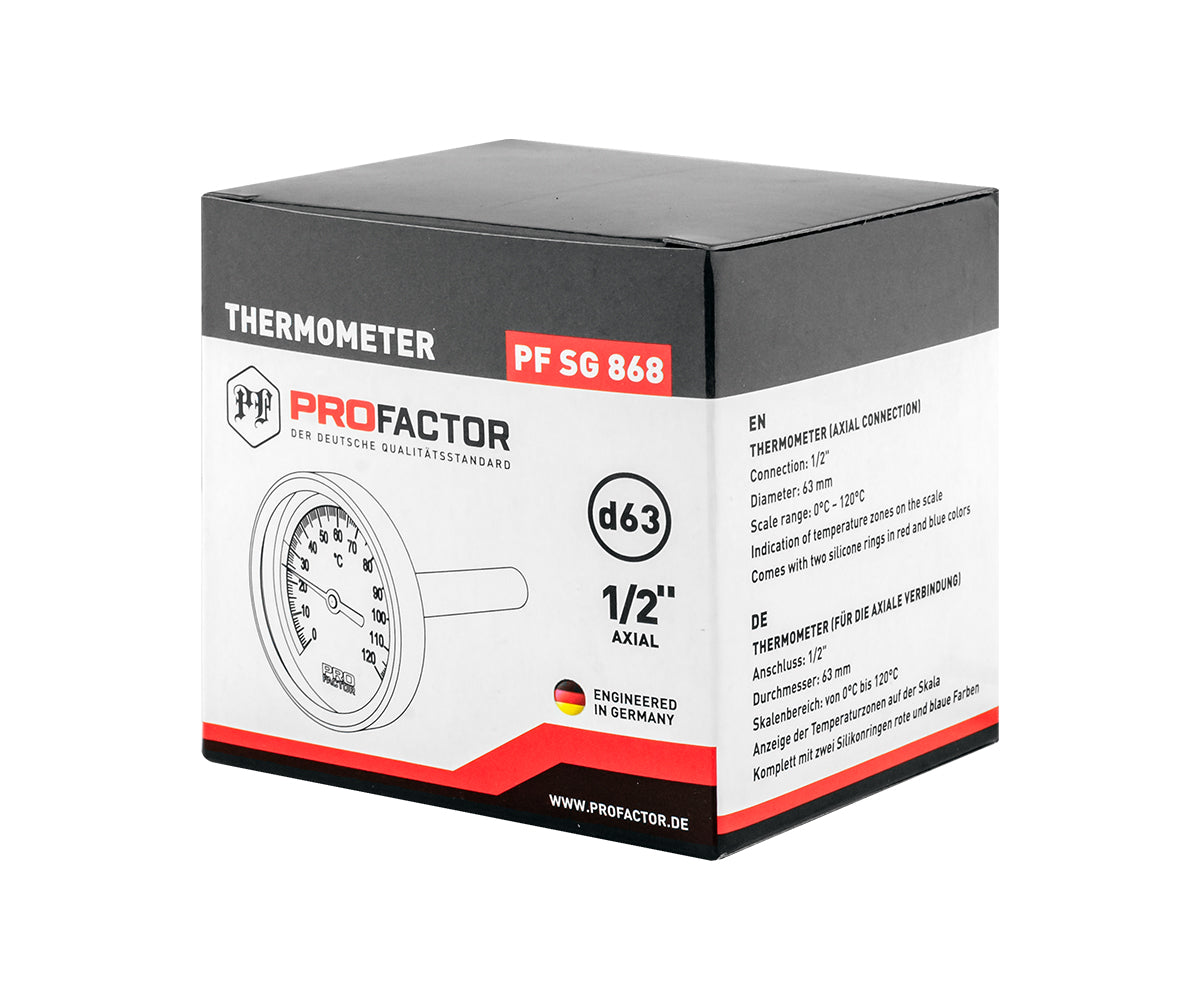 Bimetal thermometer d 63 mm, axial connection — PF_SG_868_5
