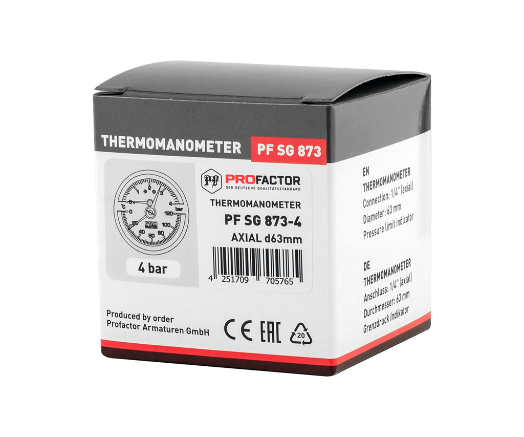 Thermomanometer d 63 mm, axial connection — PF SG 873-4, view 7