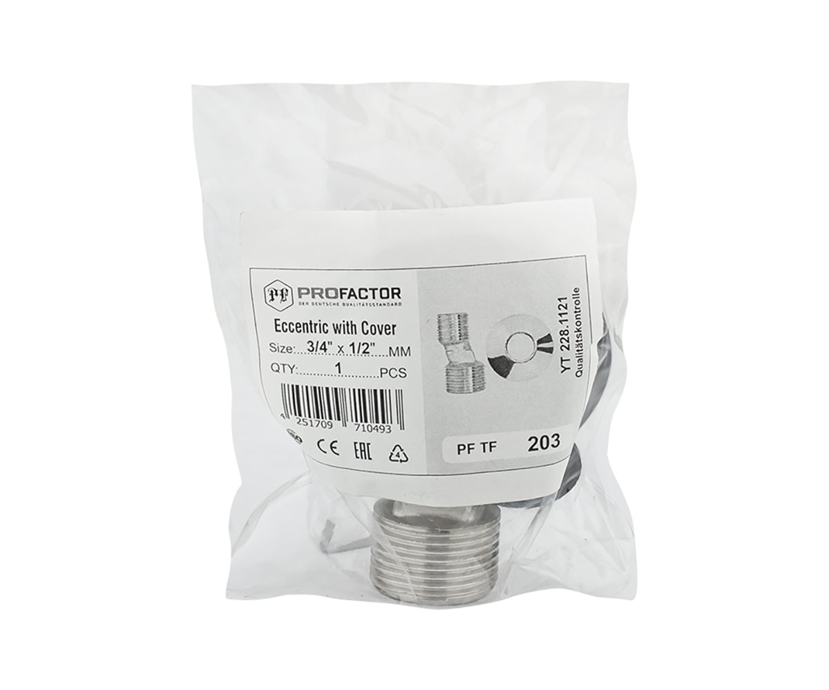 Eccentric connector with escutcheon (chrome) for mixer — view 5