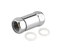 Straight connector with two union nuts — view 1