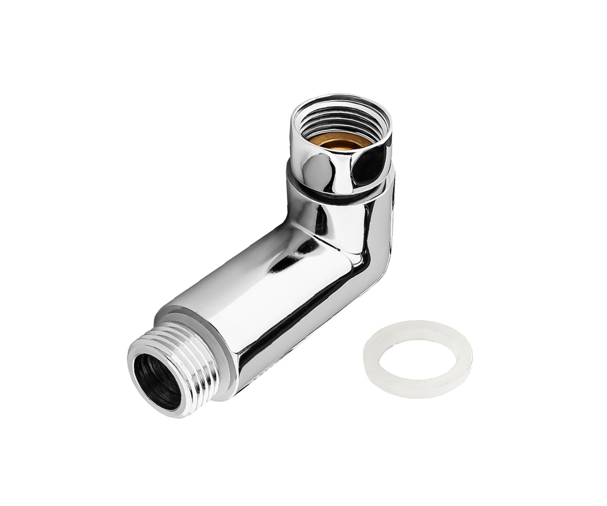 Angle connector with union nut F/M — view 1