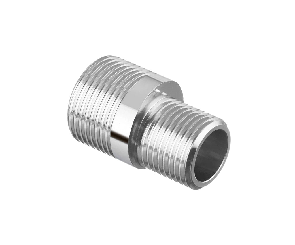 Eccentric connector with chrome-plated escutcheon — view 1