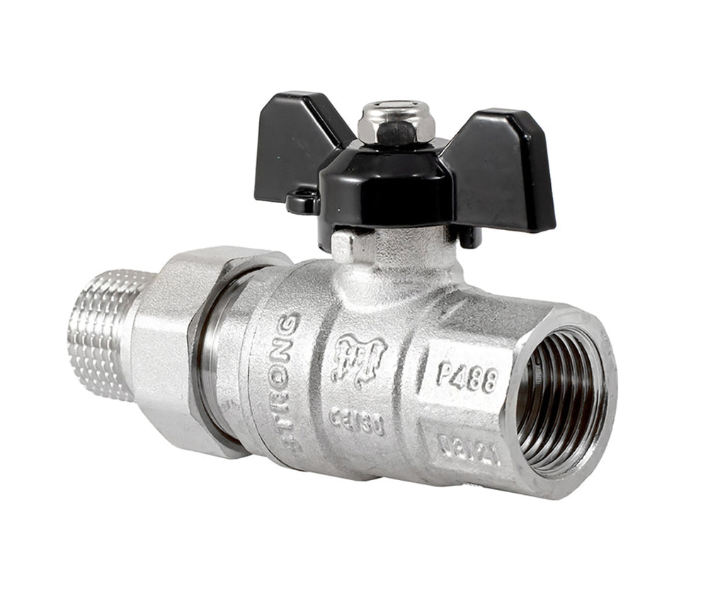 Ball valve «STRONG», with union, butterfly handle — DN 15 / ½", view 3