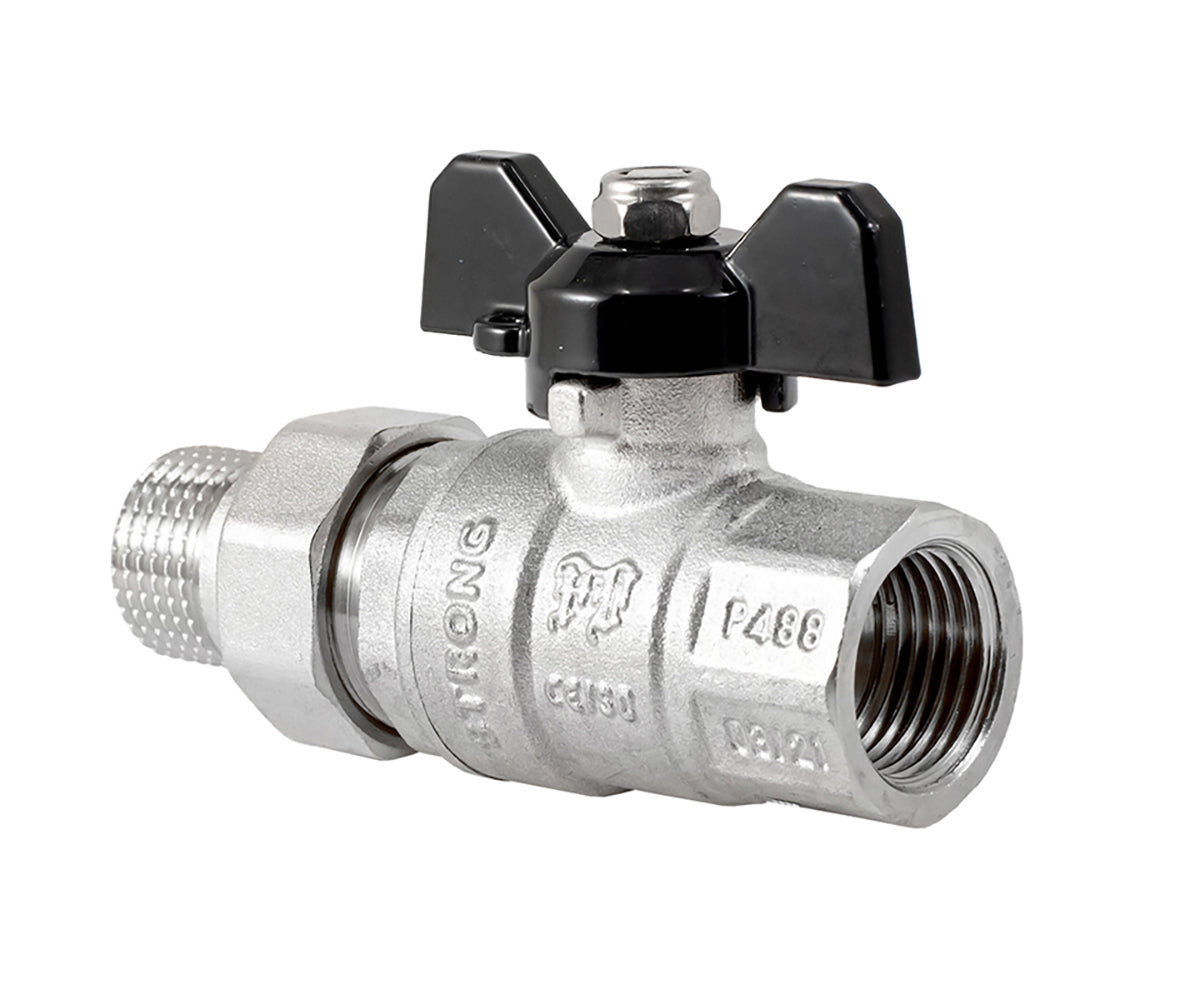Ball valve «STRONG», with union, butterfly handle — DN 15 / ½", view 3
