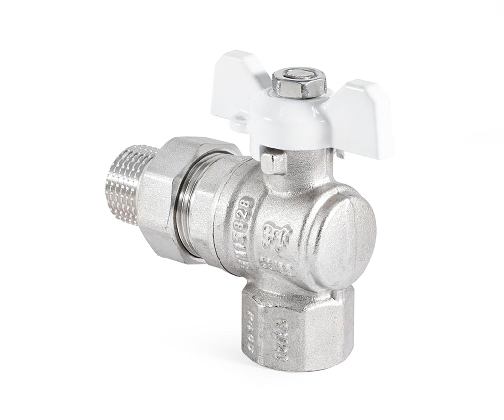 Angle ball valve «STANDARD» with union, butterfly handle — DN 15 / ½", view 3