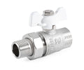 Ball valve «STANDARD» with union, butterfly handle — DN 15 / ½", view 1