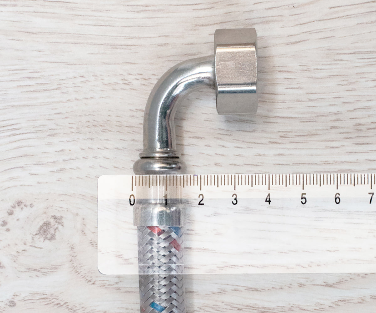 Flexible water connection «LUXE» ½" F/F with angle outlet — ракурс 6